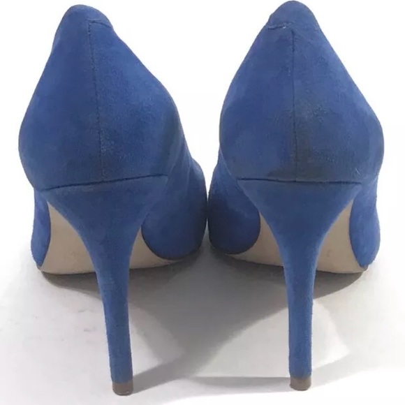 J. Crew Blue Suede Almond Toe Pumps Heels Women 9 - Picture 3 of 8